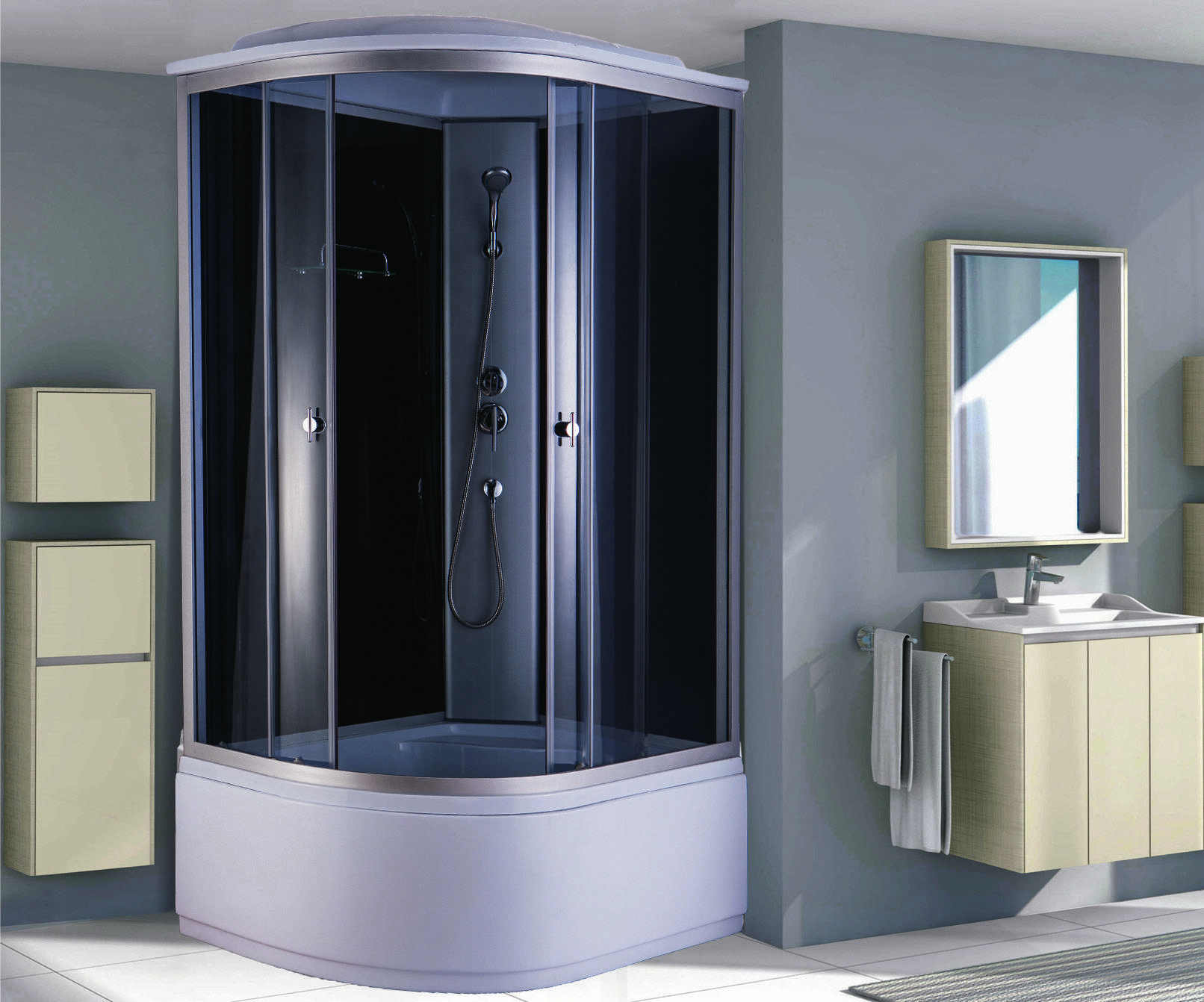 Душевая кабина NG- 2510-14R (1200х800х2150) высокий поддон(45см) стекло ТОНИРОВАННОЕ Niagara Classic 25101434R