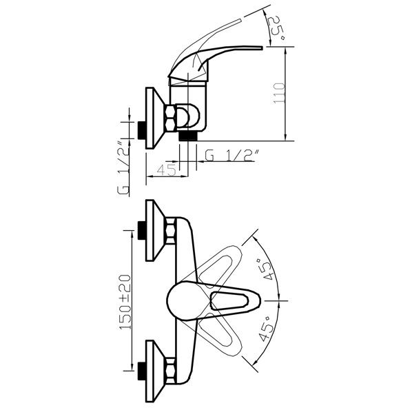 35-06 OPEN  Смеситель для душа  ARGO kran 3506open - Вид №1
