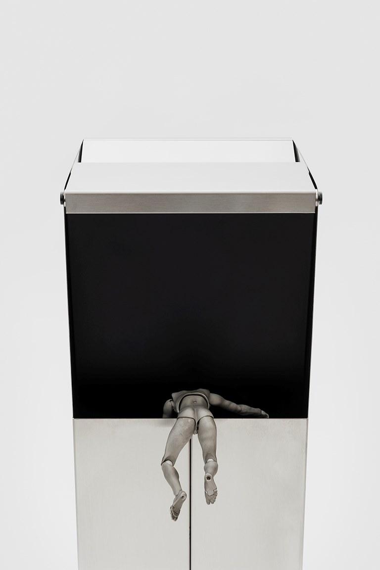 Danese Milano Напольная пепельница с корзиной из нержавеющей стали и алюминия  Dm2038b00  - Вид №4