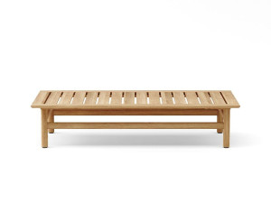 Низкий прямоугольный журнальный столик из тикового дерева