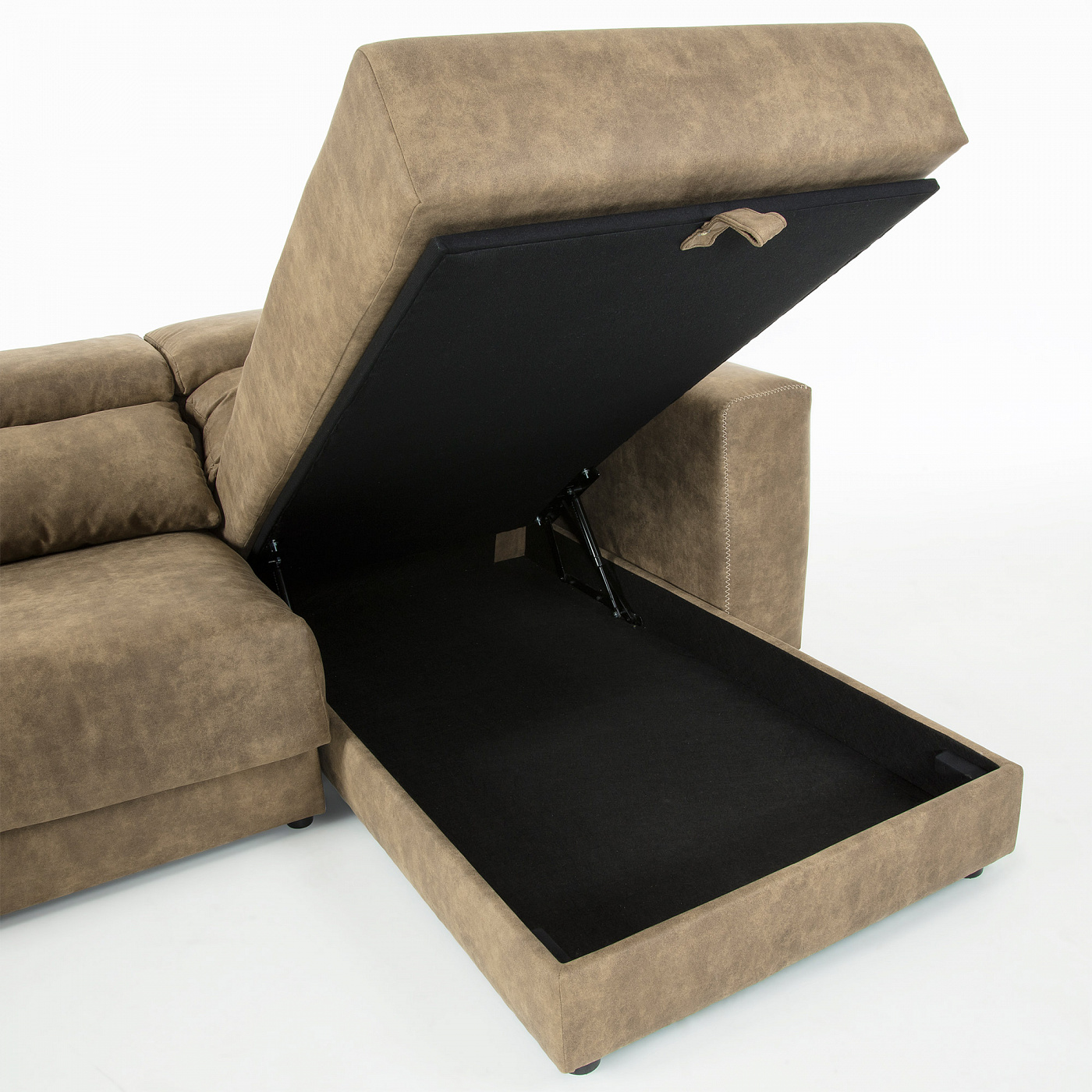 054402 Диван 3-х местный Singapore с шезлонгом коричневый La Forma Atlanta - Вид №1