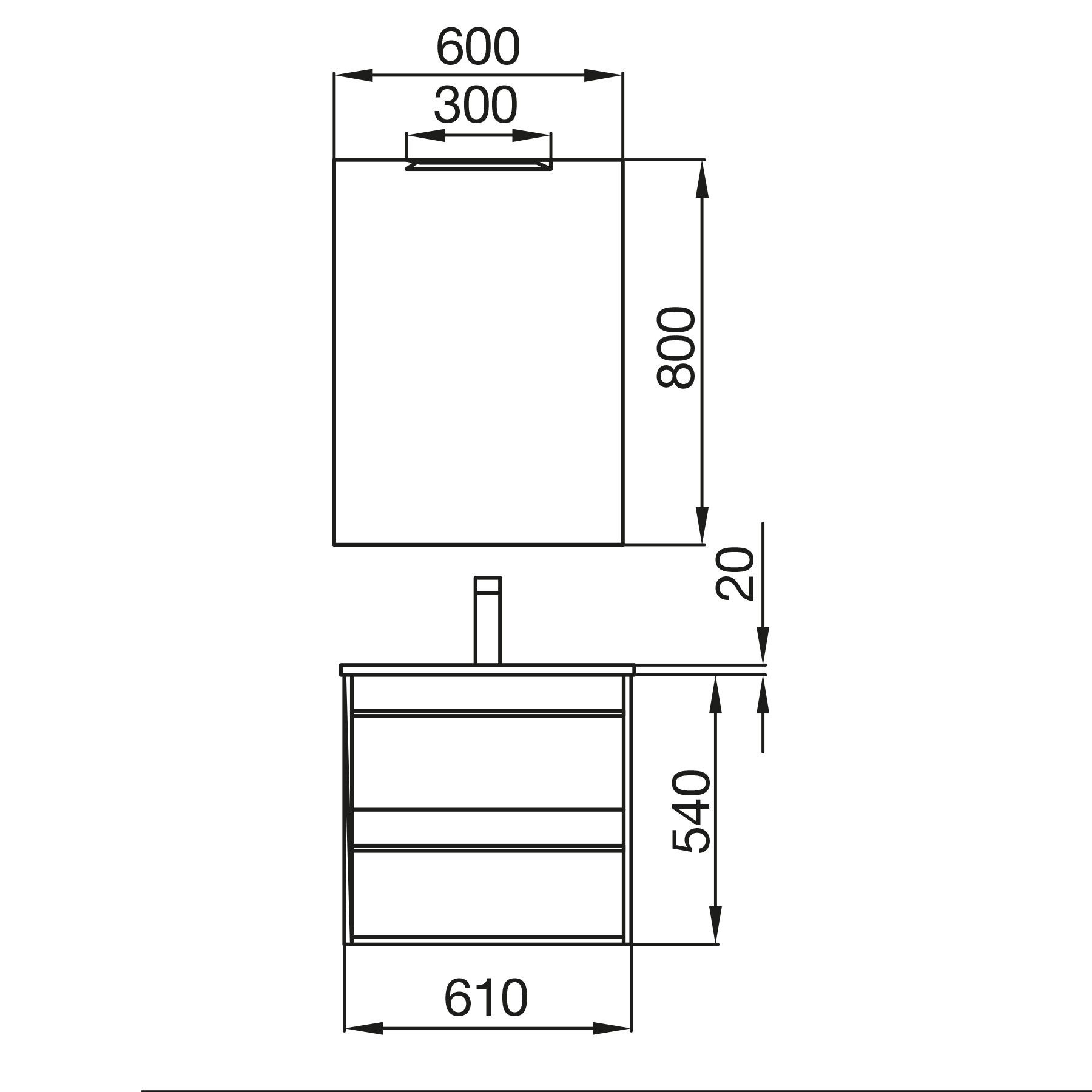 84940 SALGAR Комплект мебели для ванной ATTILA 600 ETERNITY OAK + Раковина + Зеркало + Свет Робл Вечность - Вид №3