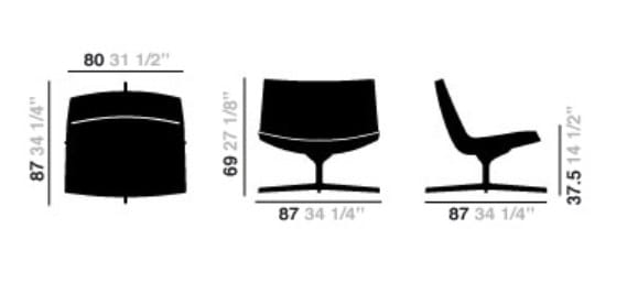 4-спицевое вращающееся кресло Arper Catifa 80 ARCH-00034607 - Вид №7