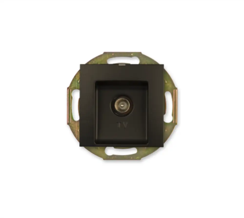 91698784 ТВ-розетка оконечная встраиваемая Aling-conel Prestige 6012I.E1 цвет чёрный soft touch STLM-1105538