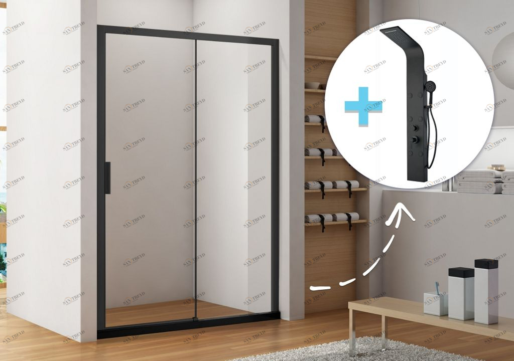 Душевая дверь Aquanet Pleasure AE60-N-130H200U-BT 130 (+ панель Aquanet Galaxy Black AP40-04) 0022549900237439