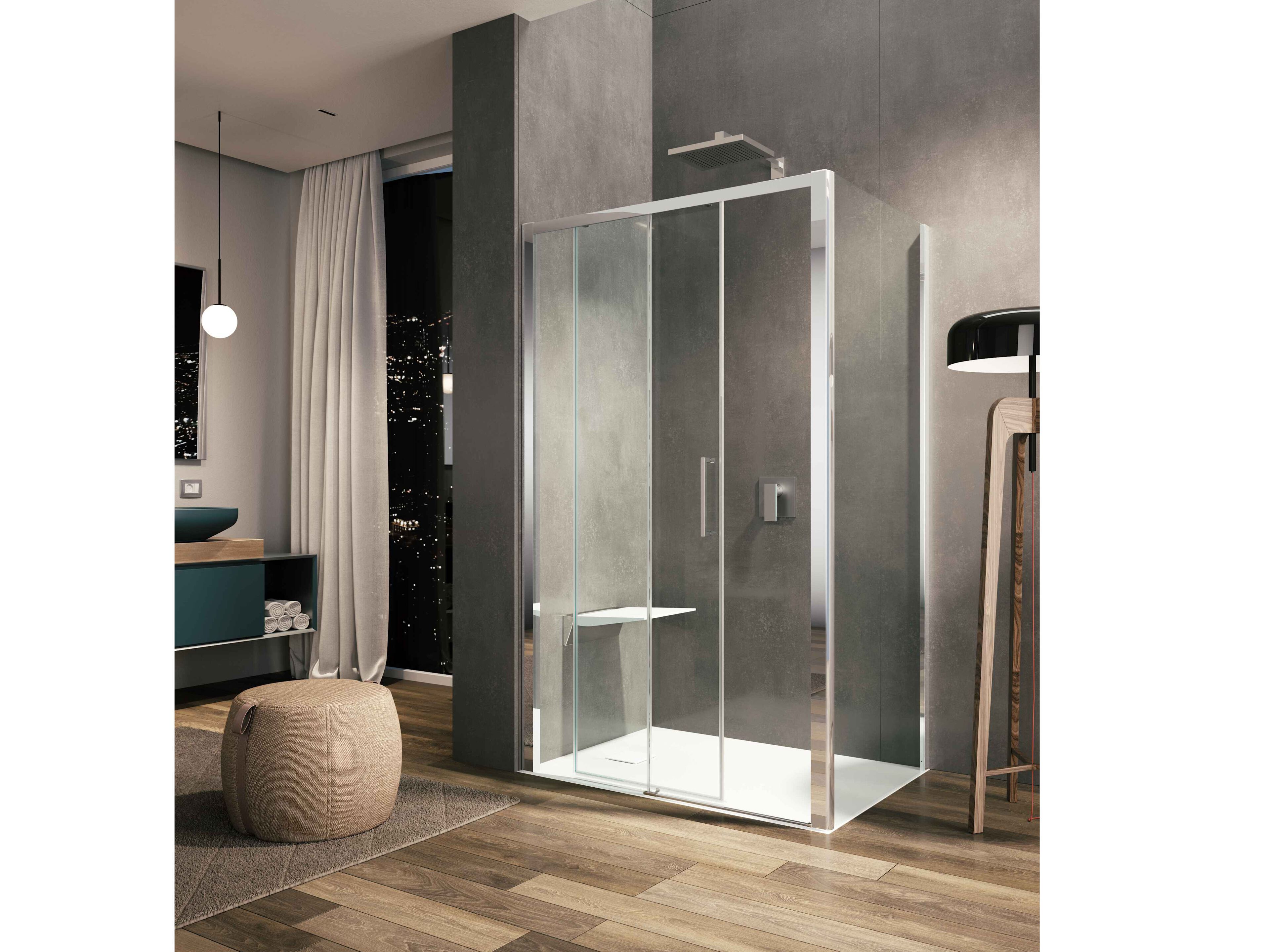 Угловая душевая кабина с раздвижной дверью Provex Industrie арка ARCH-00021010