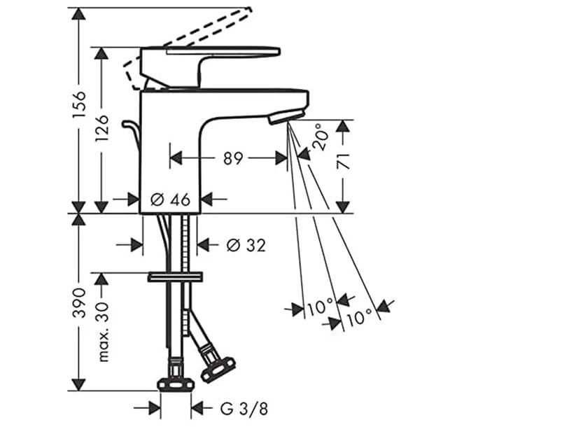 Однорычажный смеситель для раковины Fontana Showers блеск ARCH-00038923 - Вид №2