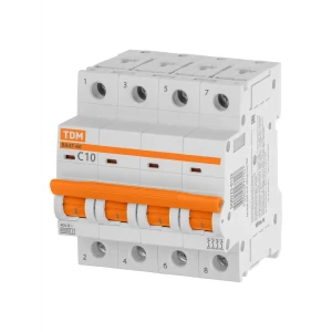 Автоматический выключатель TDM Electric ВА47-60 4Р C10 A 6 кА