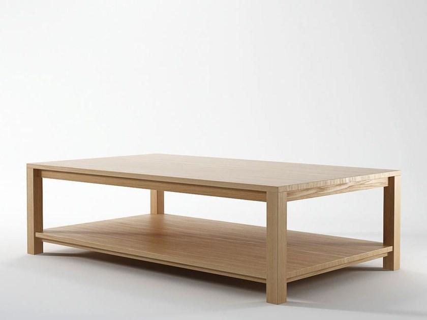 KARPENTER Прямоугольный деревянный журнальный столик с журнальной полкой Solid sun-id-1451566 - Вид №1