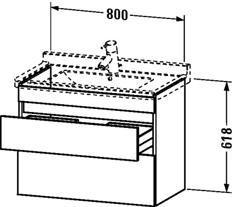 DS648807979 Тумбочка подвесная DuraStyle #DS6488 800 x 470 мм Орех натуральный, декор Duravit - Вид №1