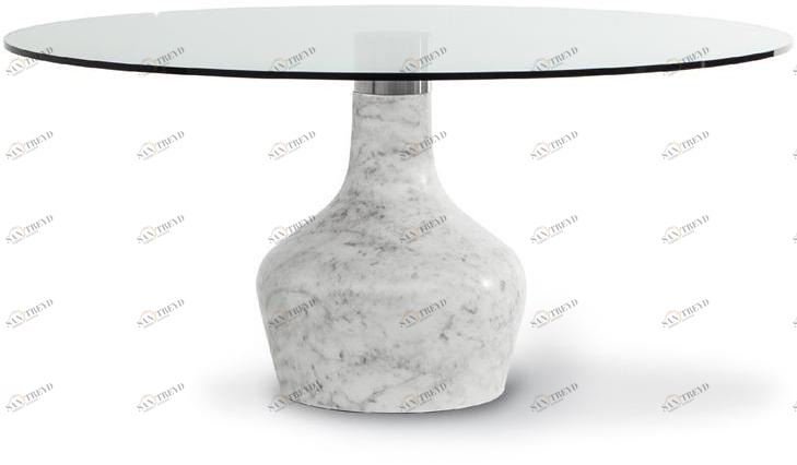 Bonaldo Круглый стол из хрусталя с мраморным основанием sun-id-1507965