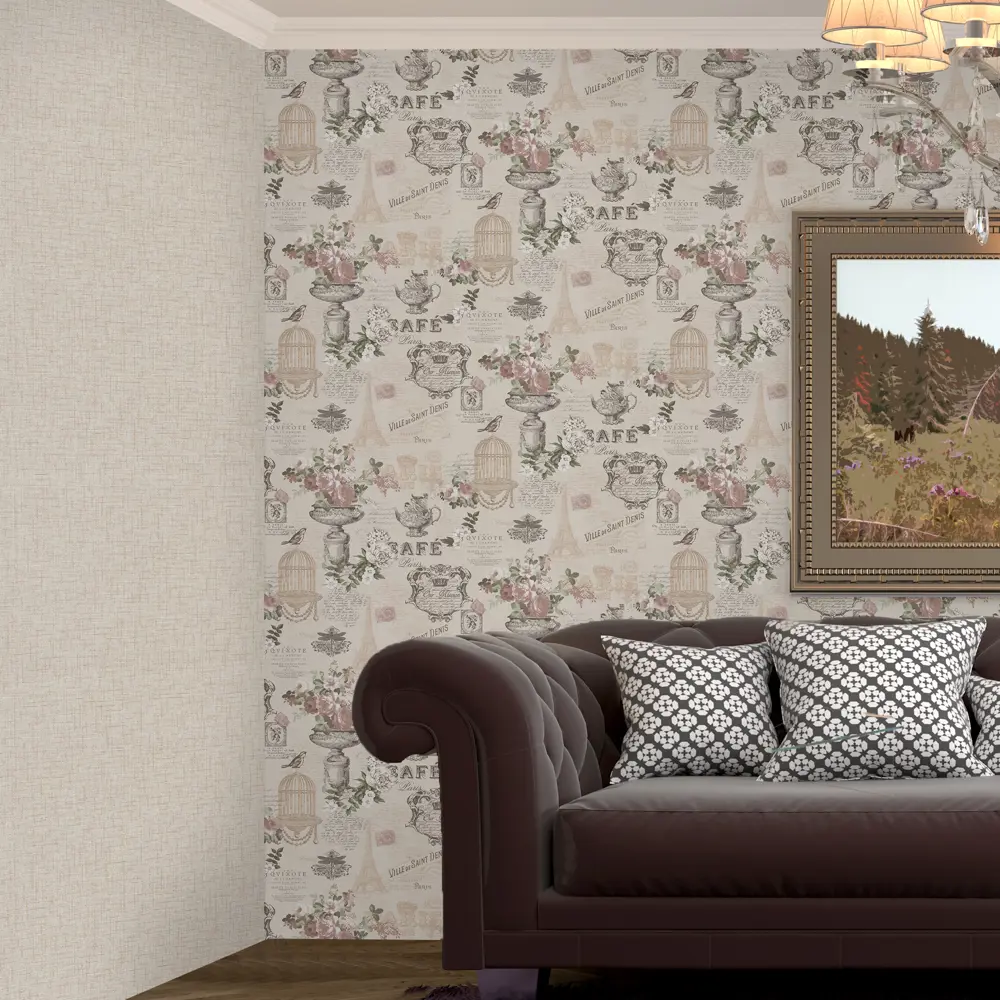 Московская Обойная Фабрика EcoStyle «Лён» - бежевые бумажные обои для уютного интерьера 17925683 Винтаж STLM-0816901 - Вид №4