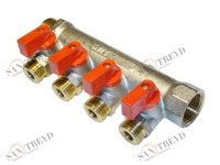 Коллектор с шаровыми кранами нар. рез. FM 3/4х3/4х1/2х2 AQL 2424 AQUAPEX 21175