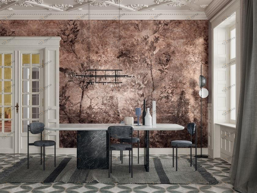 Inkiostro Bianco Обои сусальное золото с цветочными мотивами Goldenwall 2020 Inkevea2001,2,3,4