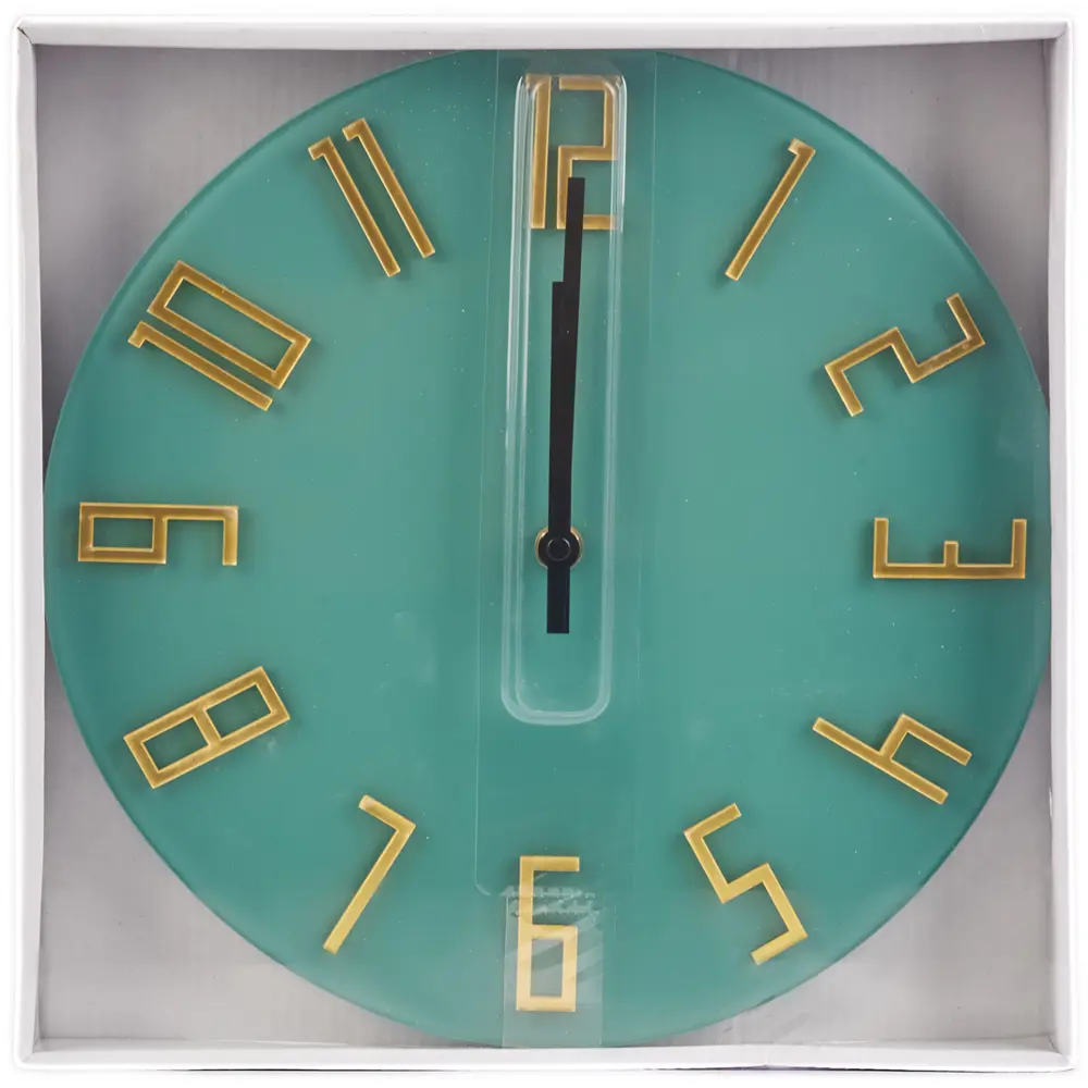 Часы настенные круглые стекло цвет зеленый бесшумные ø30 см Santreyd STLM-2196075 - Вид №3