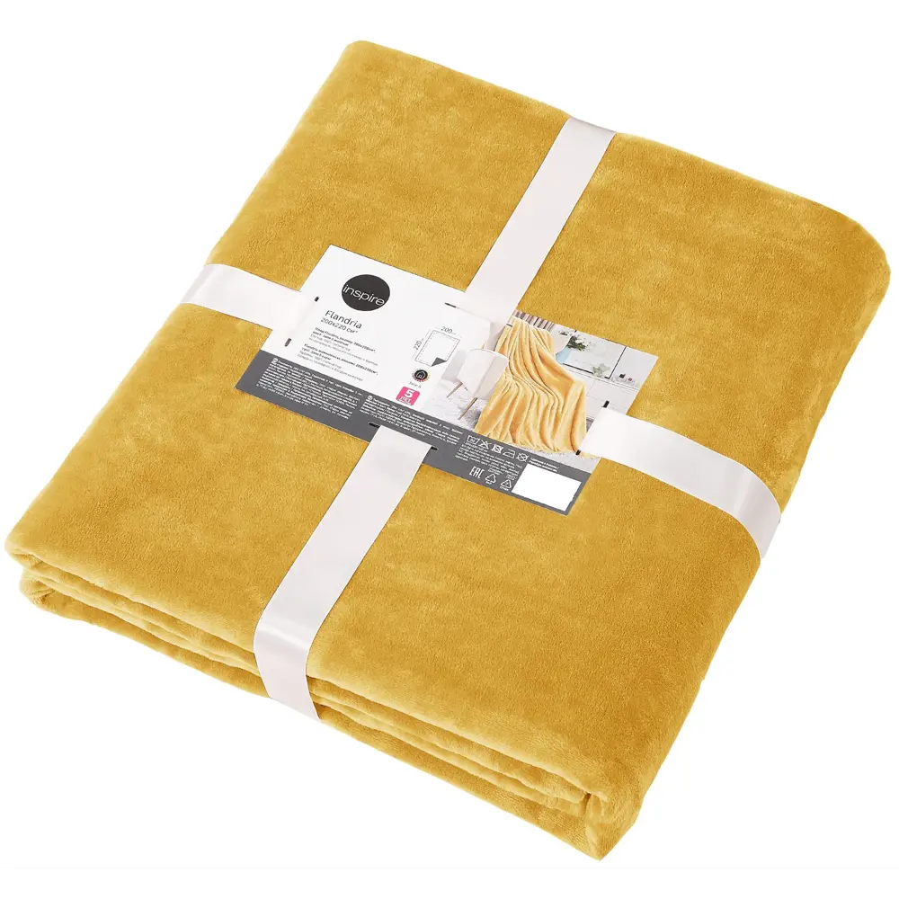 Плед Inspire Flandria 200x220 см микрофибра цвет желтый Jane 5 89025375 STLM-2013583 - Вид №2