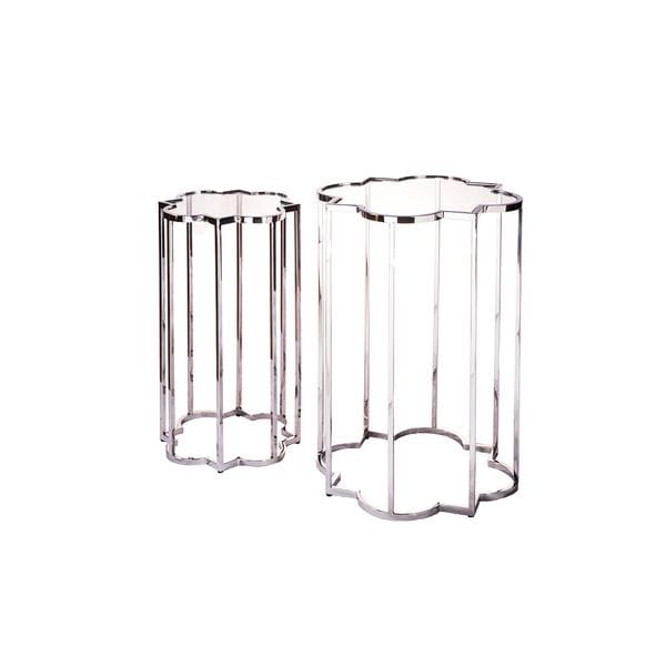 Приставной столик стеклянный фигурный 30 см Colonna A UNICO  248855 Прозрачный;хром  - Вид №1