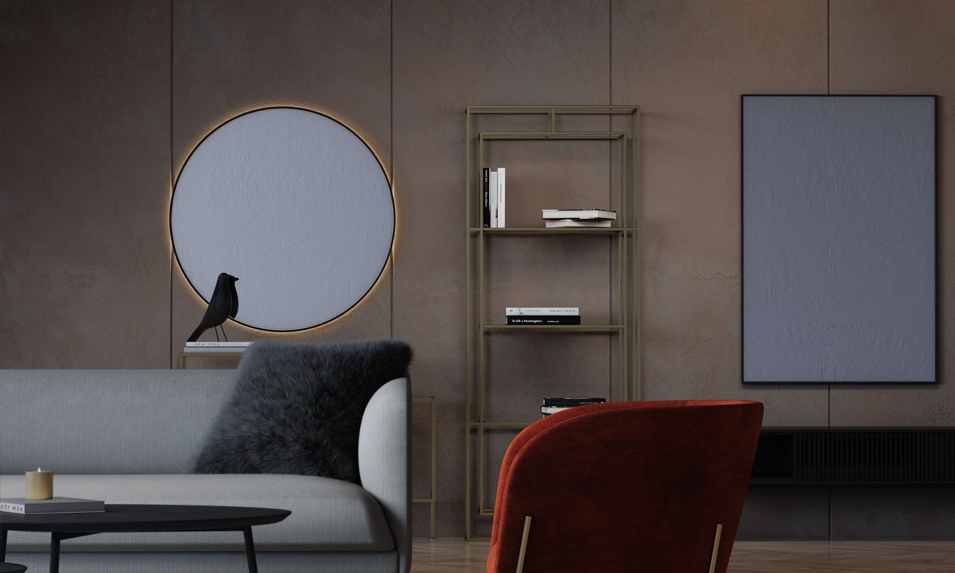 Прямоугольное металлическое настенное зеркало с рамкой POMAX PALACE ARCH-00136689 - Вид №4