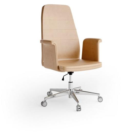 Caroti Регулируемое по высоте кресло руководителя из кожи в современном стиле с подлокотниками с подголовником Concept 308 - Вид №1