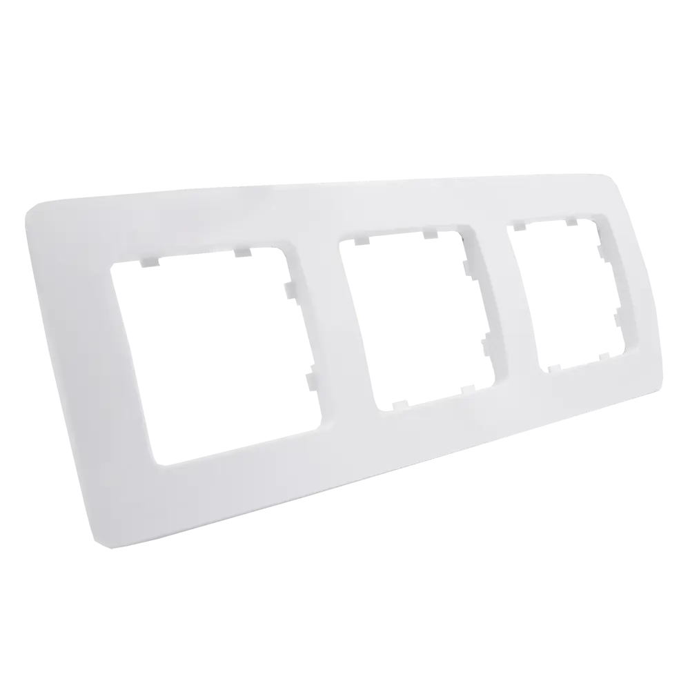 Рамка для розеток и выключателей Hegel 3 поста цвет белый STLM-2175743 - Вид №1