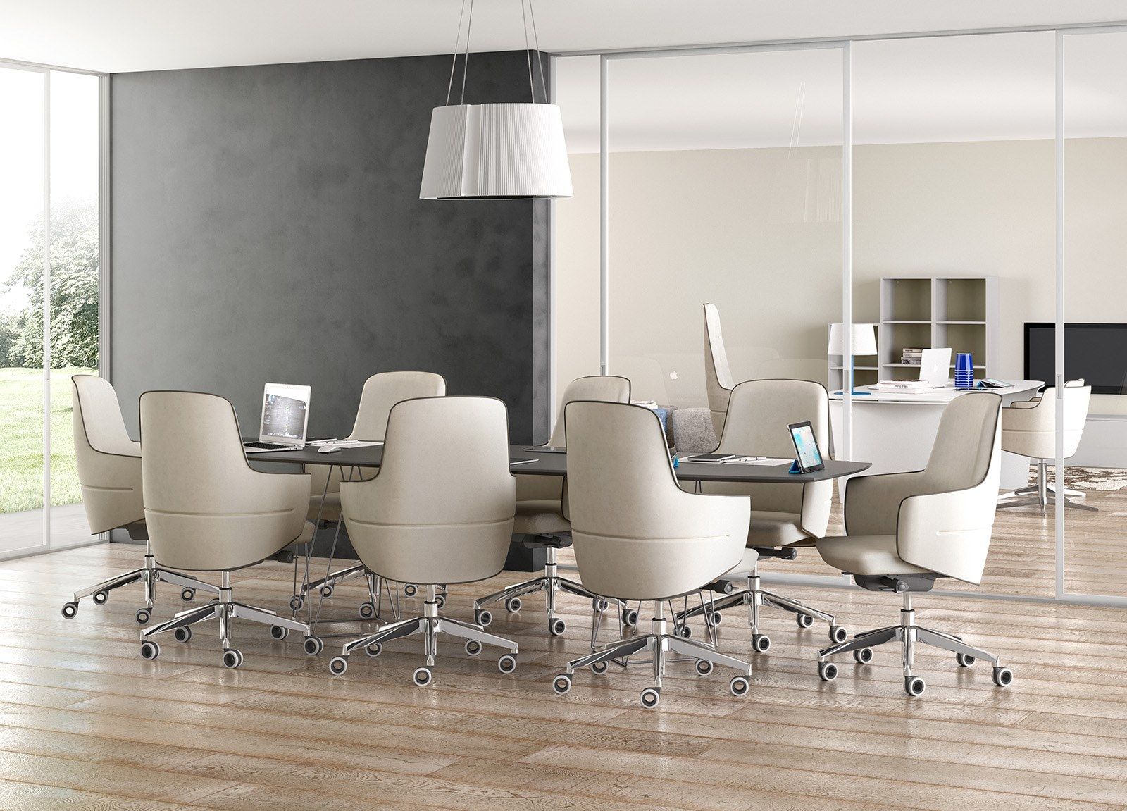 Шерстяное регулируемое по высоте офисное кресло с подлокотниками Leyform ARCH-00083598 - Вид №5