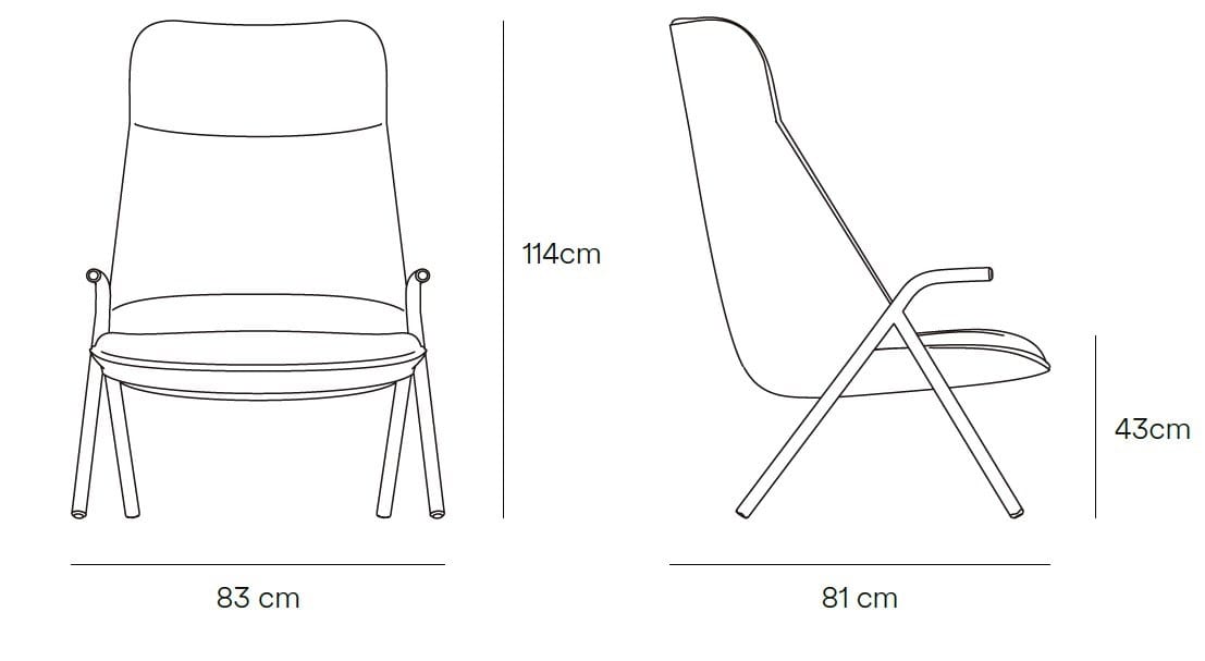 Кресло из полиэстера с высокой спинкой TEULAT Dins ARCH-00130282 - Вид №36