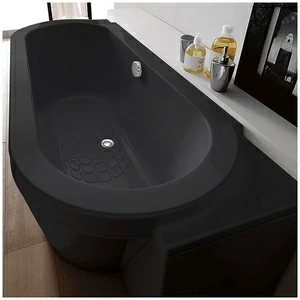 Ванна Gruppo treesse Playa V8181-SX-C чёрная овальная угловая пристенная левая