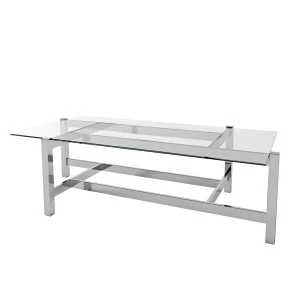 Журнальный столик со стеклянной столешницей 145х75 хром Tommy DELIGHT COLLECTION  00-3882227 Прозрачный;хром