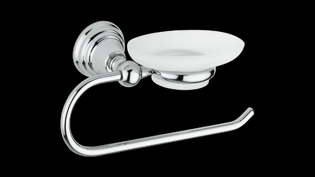 CA239 Полотенцедержатель с мыльницей, из матового стекла, настенный, bagno&associati CANOVA Bagno & Associati