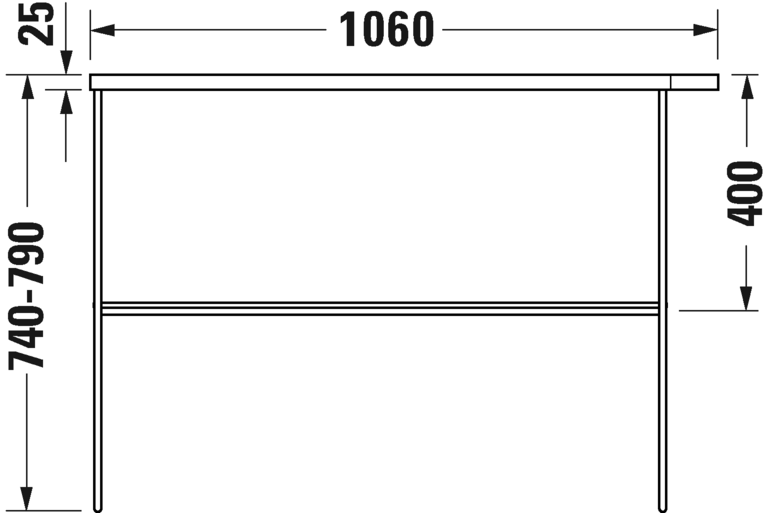 0031034600 Консоль металлическая напольная ** DuraSquare #003103 1065 x 451 мм
Черный матовый Black Matt Duravit - Вид №4