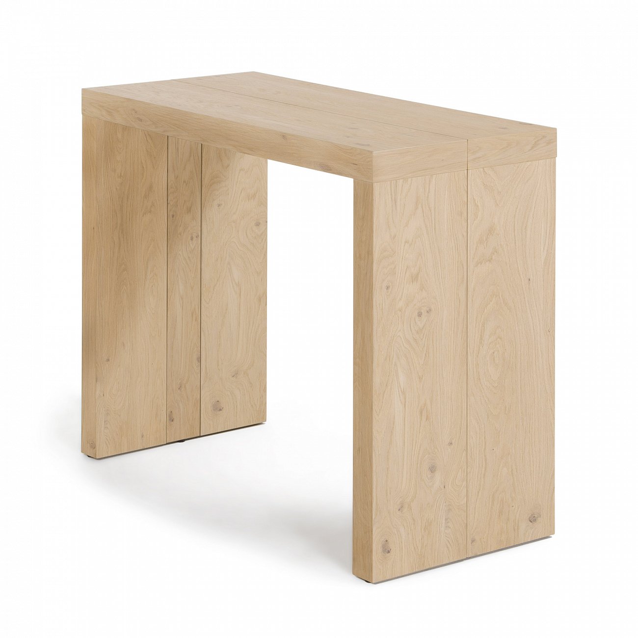 Обеденный стол раздвижной квадратный деревянный, дубовый шпон 45-200 см BARCELONA DESIGN  147036 Бежевый  - Вид №4