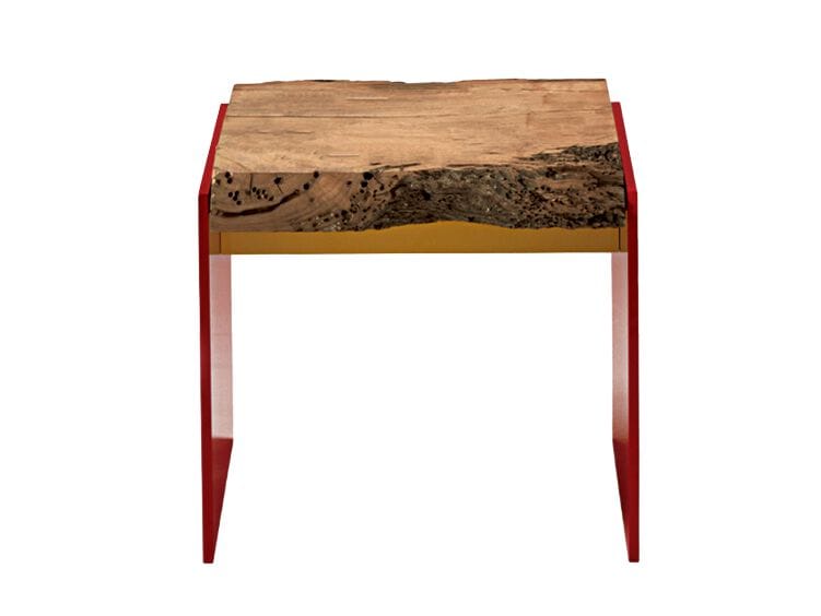 Низкий стул из дерева и железа Riva 1920 TOUCH STOOL ARCH-00032523