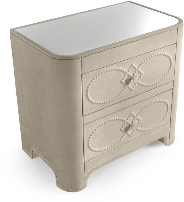 Gianfranco Ferré Home Прямоугольная прикроватная тумбочка из кожи с ящиками Infinity sun-id-1440750 - Вид №2