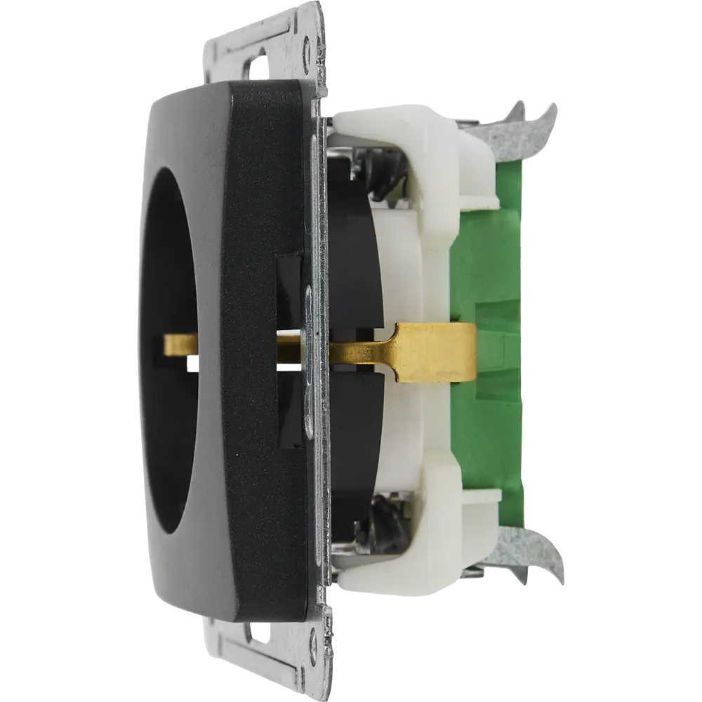 Розетка встраиваемая Hegel Мастер с заземлением цвет черный STLM-2179223 - Вид №4