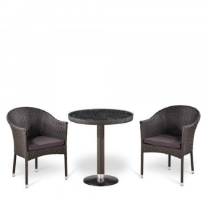 T504/Y350W-W2390 Brown 2Pcs Комплект плетеной мебели Afina