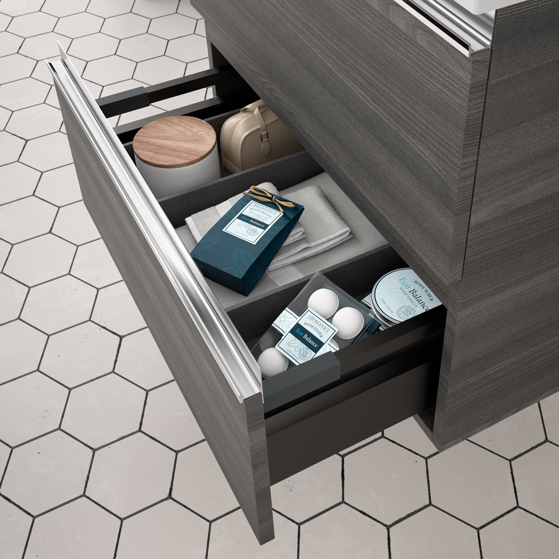 26641 SALGAR Мебель для умывальника SPIRIT 1000 2 металлических ящика ALSACIA 997 x 540 x 450 мм Эльзасия - Вид №3