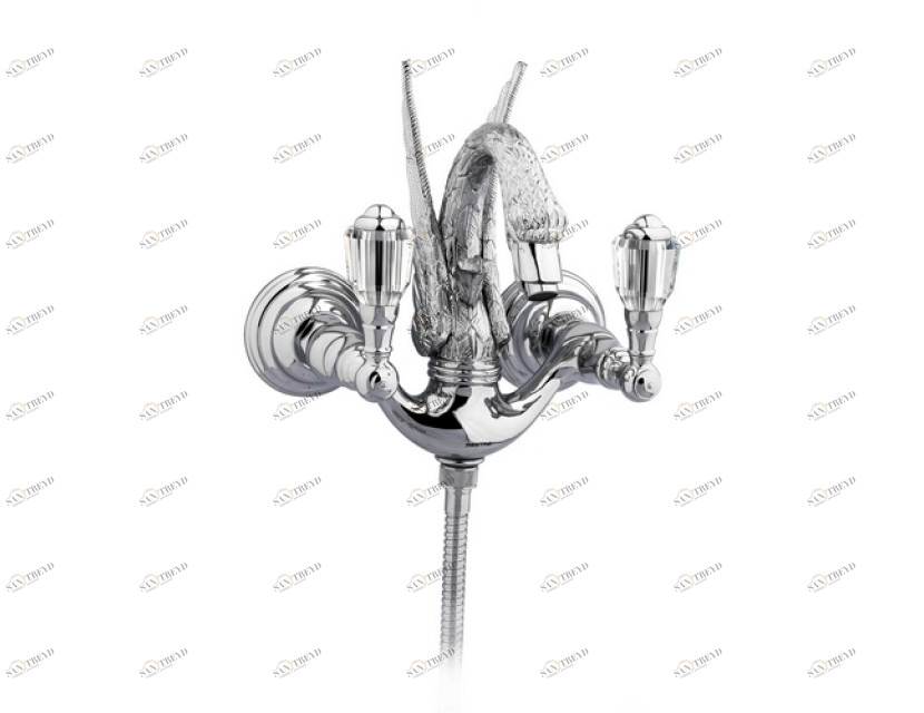 039658.D00.50 Душевой набор для ванны с кристаллами сваровски Яркий хром Mestre Swan