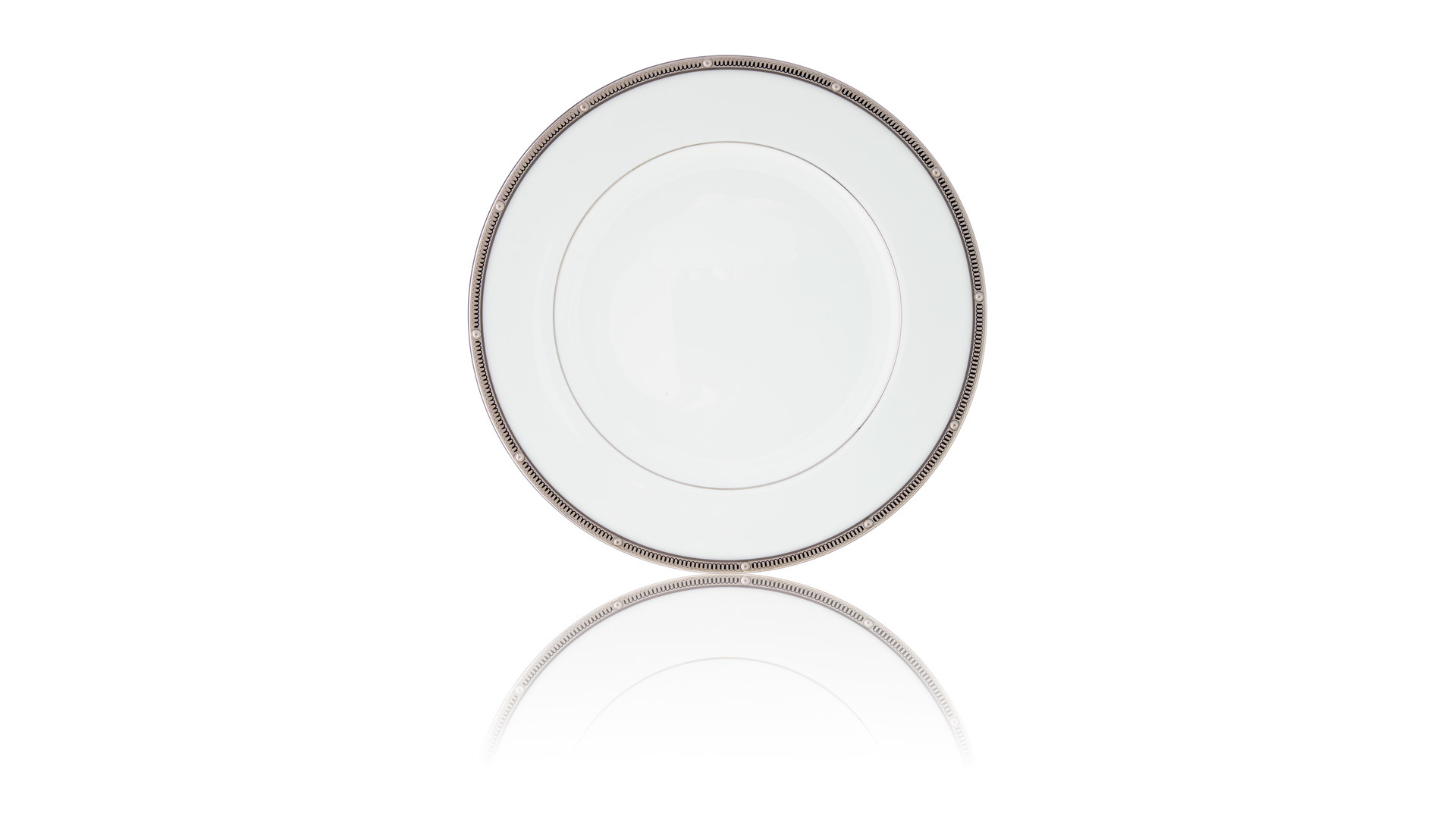 10665337 Noritake Набор из 6 тарелок закусочных Noritake "Рочель,платиновый кант" 22см Фарфор костяной  - Вид №1