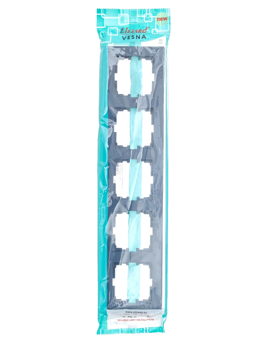 VESNA Рамка 5-я горизонтальная графит LEZARD 742-3400-150 - Вид №1