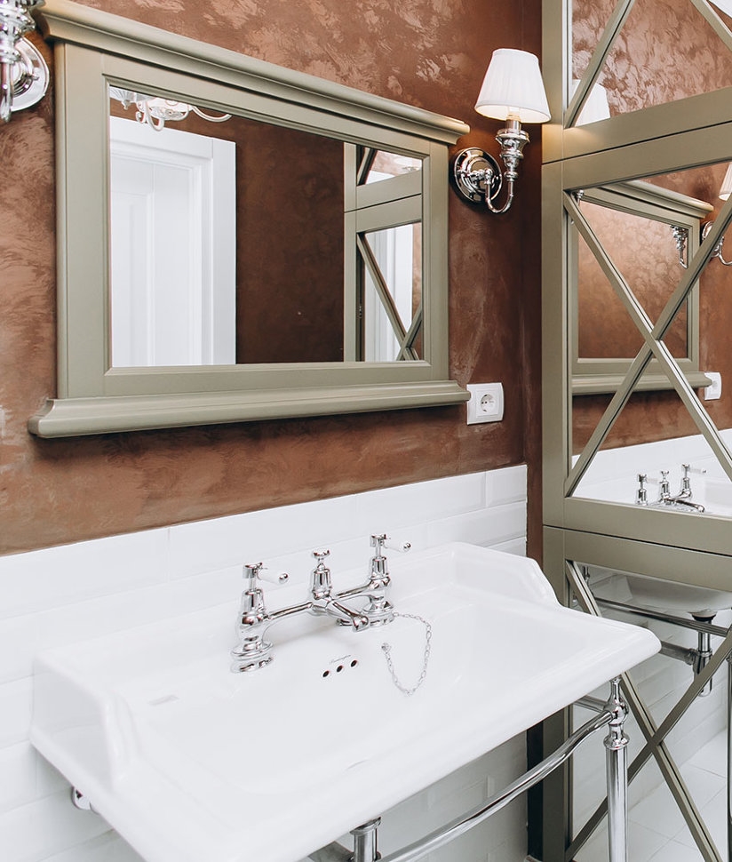 Смеситель для раковины на 2 отверстия Regent, с пробкой и цепочкой [ANR10 BLA] Regent Burlington T16-QT BLA, T2 BLA, T4B-2 - Вид №4