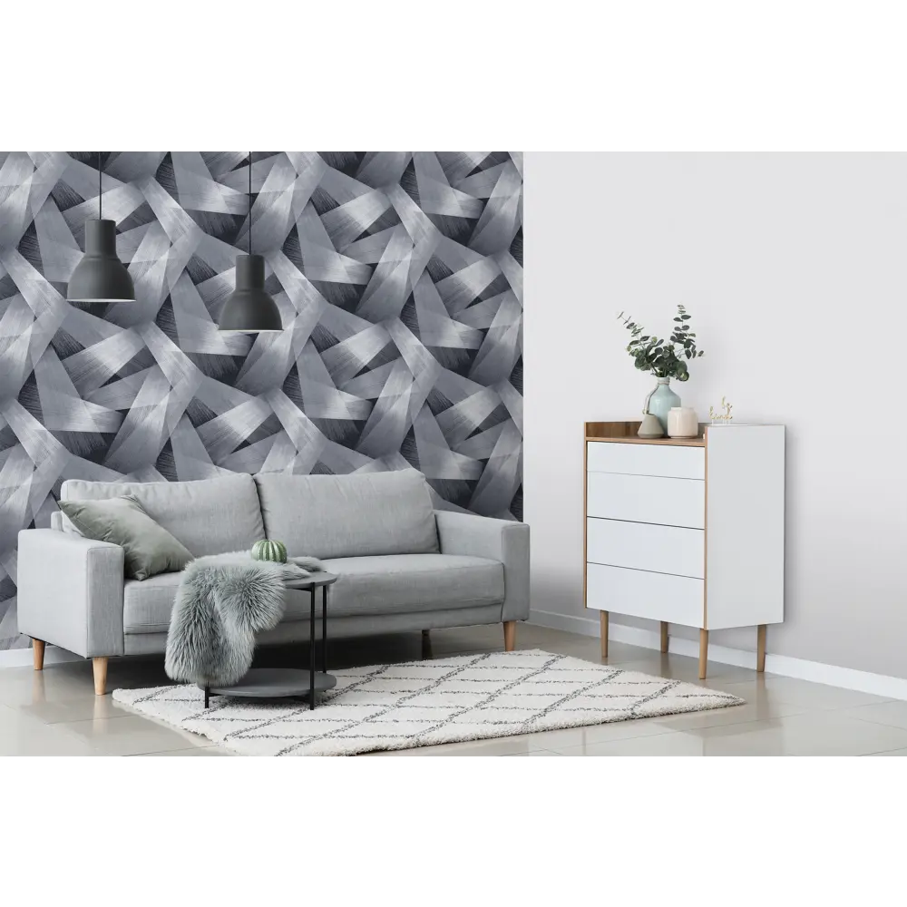 Флизелиновые обои Victoria Stenova Ultra темно-серые с тиснением 89346018 STLM-1468702 - Вид №4