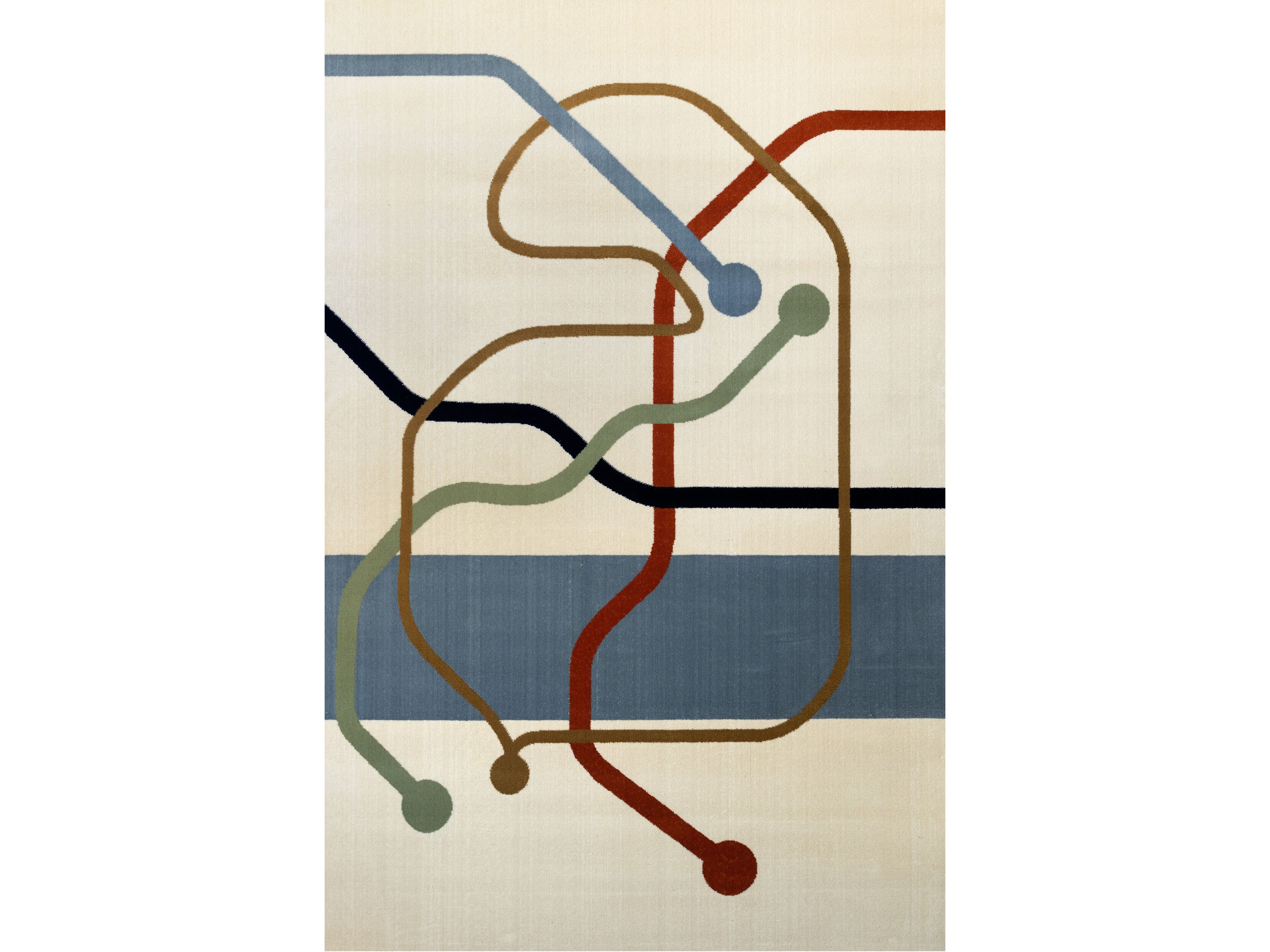 Прямоугольный ковер с рисунком из полипропилена Shishka Project CITY METRO ARCH-00136018