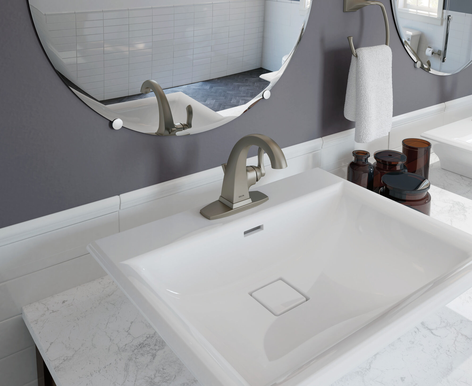 25741LF-SP Смеситель для ванной комнаты с двумя ручками Delta Faucet Everly Матовый никель Spotshield  - Вид №13