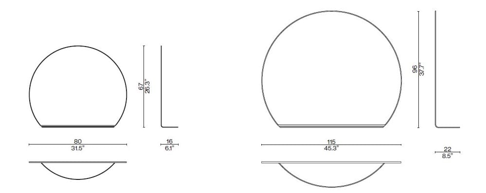 Зеркало со встроенным настенным освещением CASSINA GIBBOUS ARCH-00069585 - Вид №3