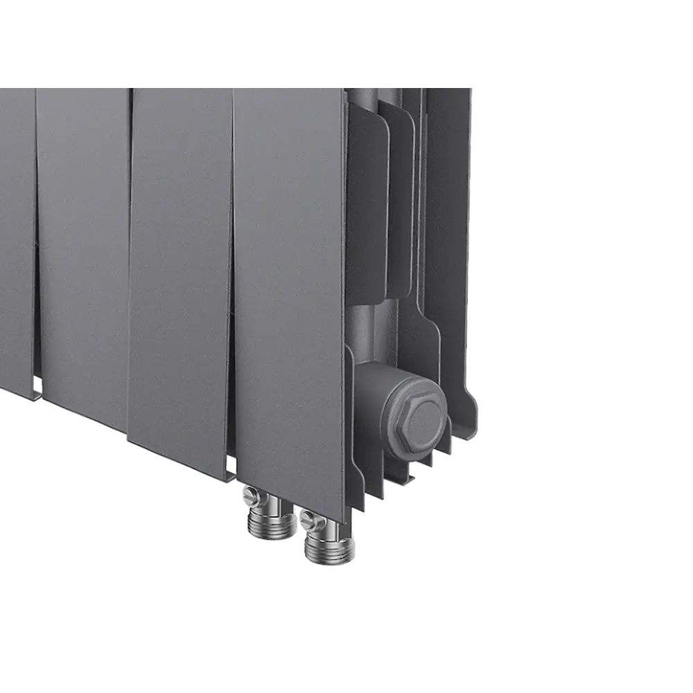 Радиатор секционный Royal Thermo Pianoforte VDR 200/100 12 секций нижнее правое подключение биметалл серый 86733743 STLM-2196924  - Вид №2