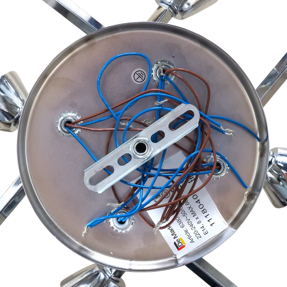 18162497 Люстра Олимпия 8xE14x60 Вт металл/стекло цвет хром/белый STLM-0009791 De Markt  - Вид №12