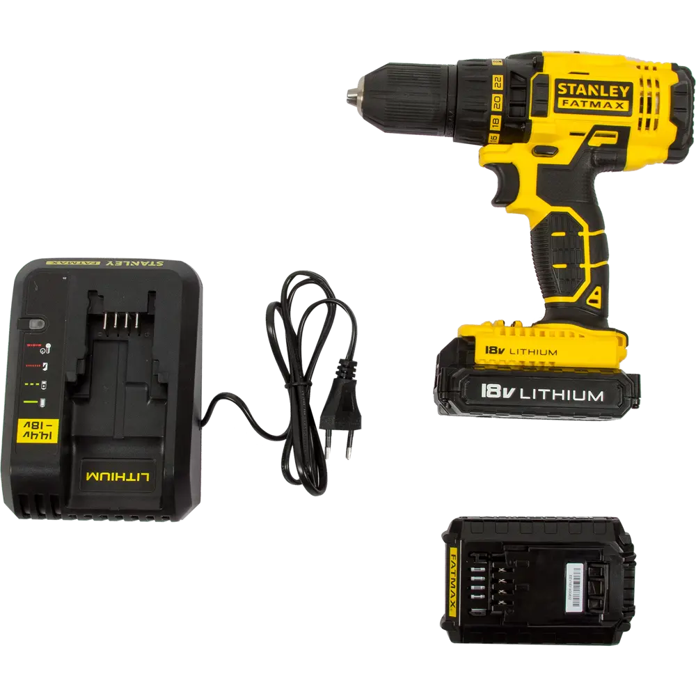 Шуруповерт аккумуляторный Stanley Fatmax FMC601C2K, 18 В Li-ion 2х1.3 Ач STLM-2197218 - Вид №4
