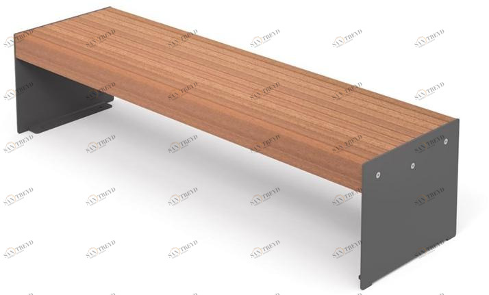 City Design Скамья из стали и дерева без спинки Lena Lena pw