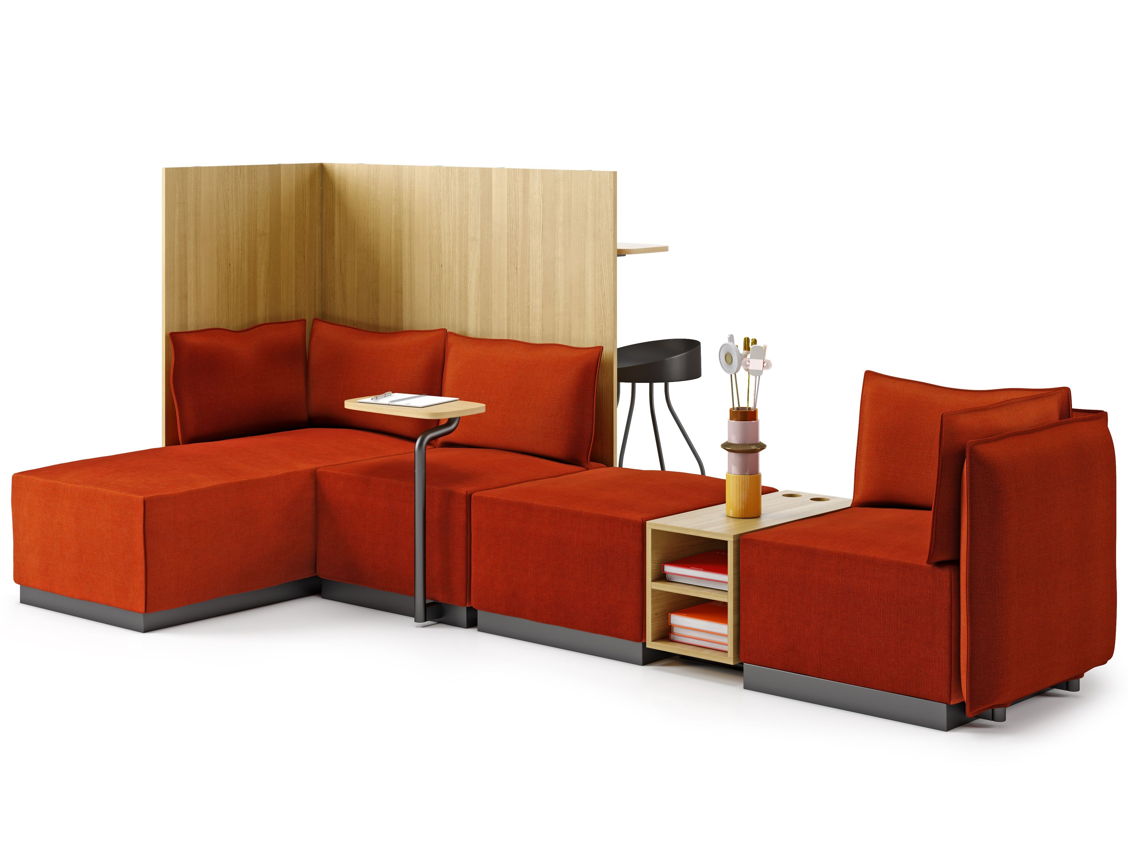 Тканевый диван с журнальной стойкой Cider Edition макет ARCH-00072741