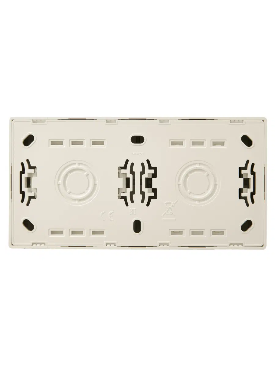 LETO Выключатель проходной и розетка с/з, крем горизонталь LEZARD 752-0300-170BVP - Вид №2